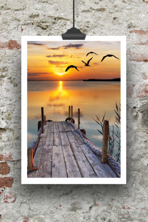 11169 Mr Poster Affisch Sunset Rep Brygga Vass Ma¯s Solnedga¯ng Marint1.jpg