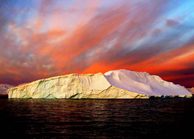 11230 Mr Poster Affisch Iceberg Of Red Isberg Hav Arktisk Natur.png