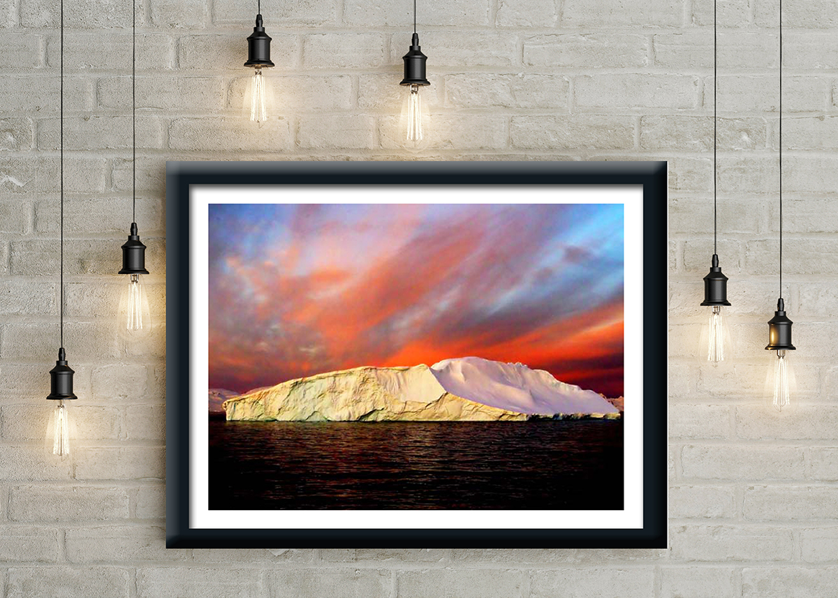 11230 Mr Poster Affisch Iceberg Of Red Isberg Hav Arktisk Natur1.jpg