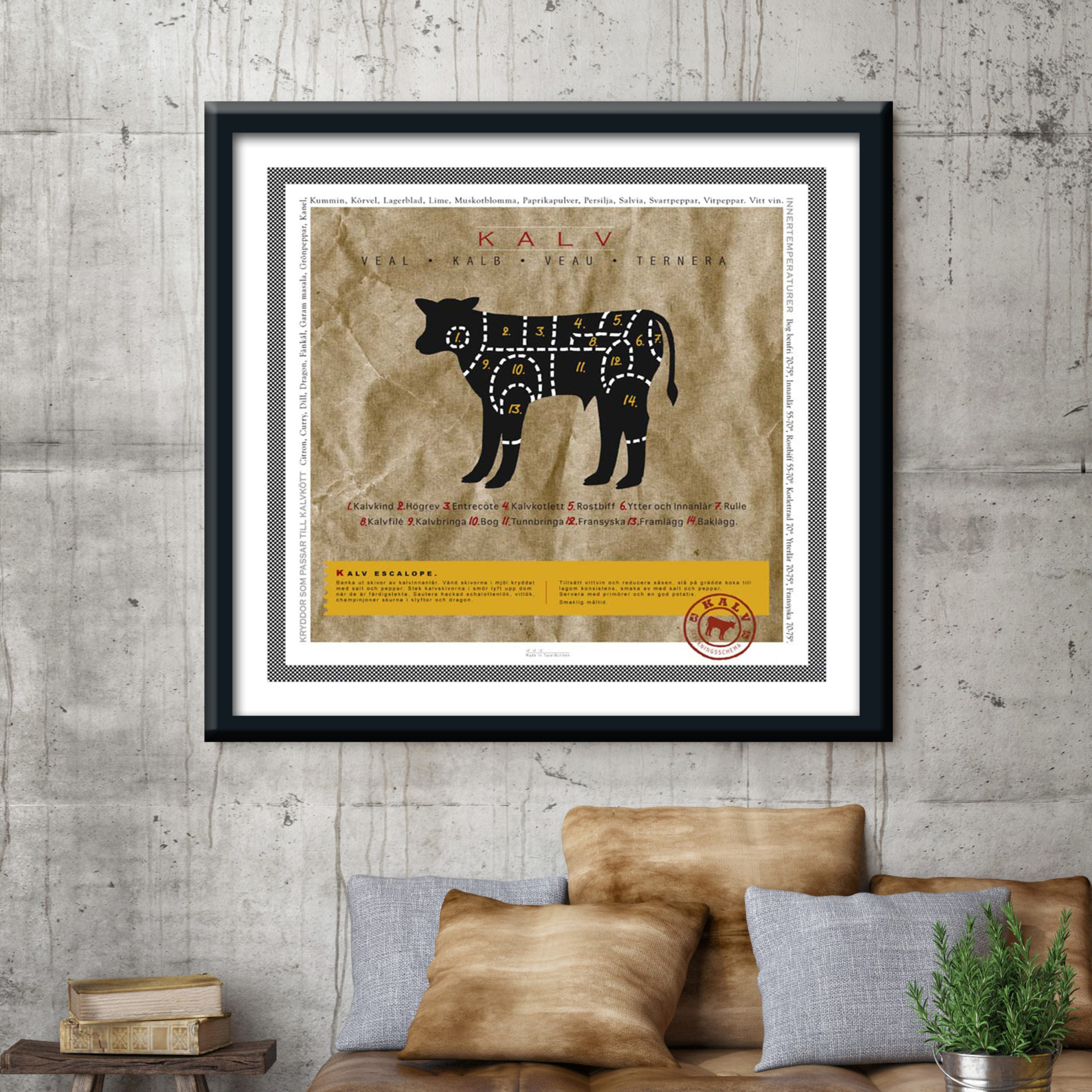 11630 Mr Poster Affisch Le Veau Ko˘ksmotiv Mat Kalv1.jpg