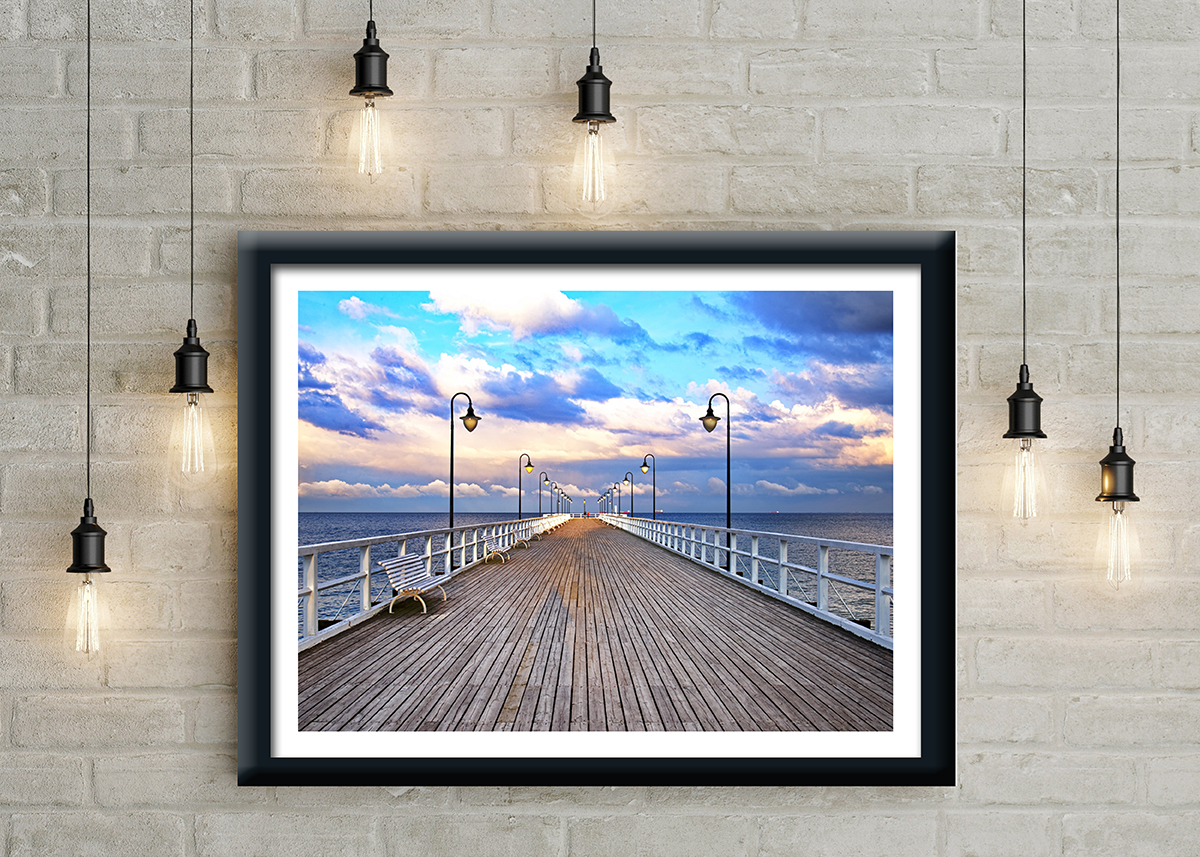 12263 Mr Poster Pier By Sea Hav Pir Lanternor Himmel Marint1.jpg