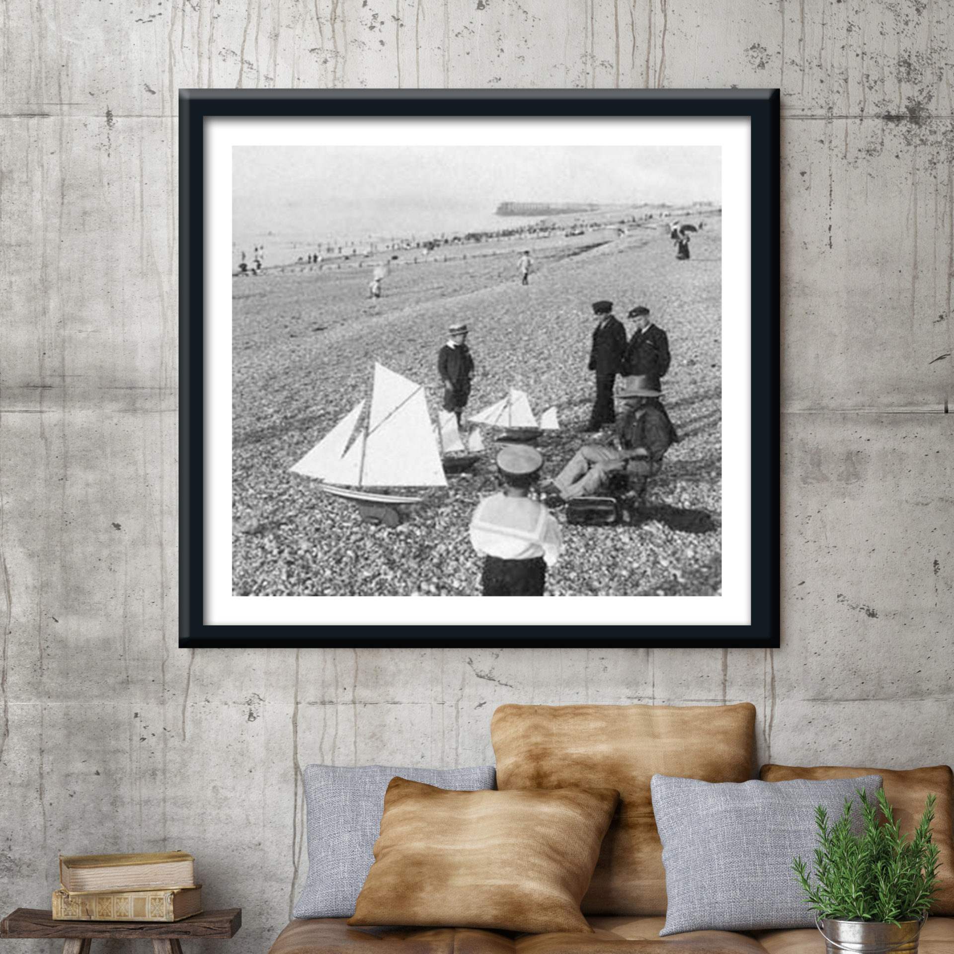 91913 Mr Poster Affisch I Want A Sailboat Segelba¯t Vintage Strand Svartvit1.jpg